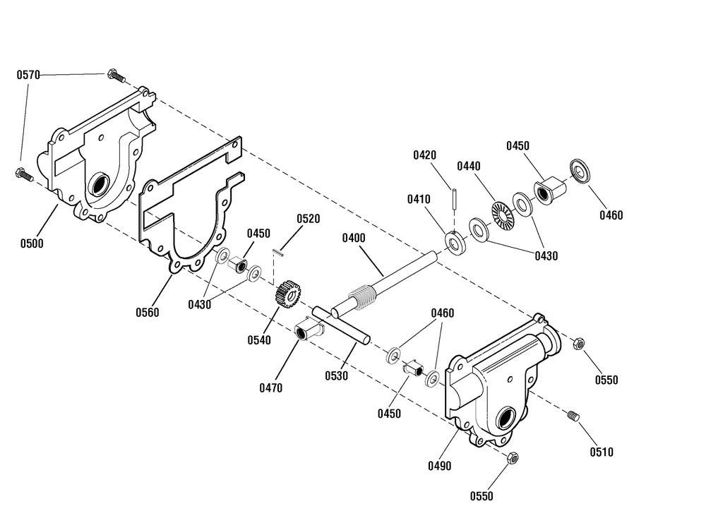 Gear Case Assembly (1753533) Diagram and Parts List for 1696024 2011 Briggs and Stratton Snow Blower